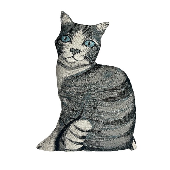 The Unbranded Brand Other - Decorative Cat Tapestry Pillow Blue Eyes 15"